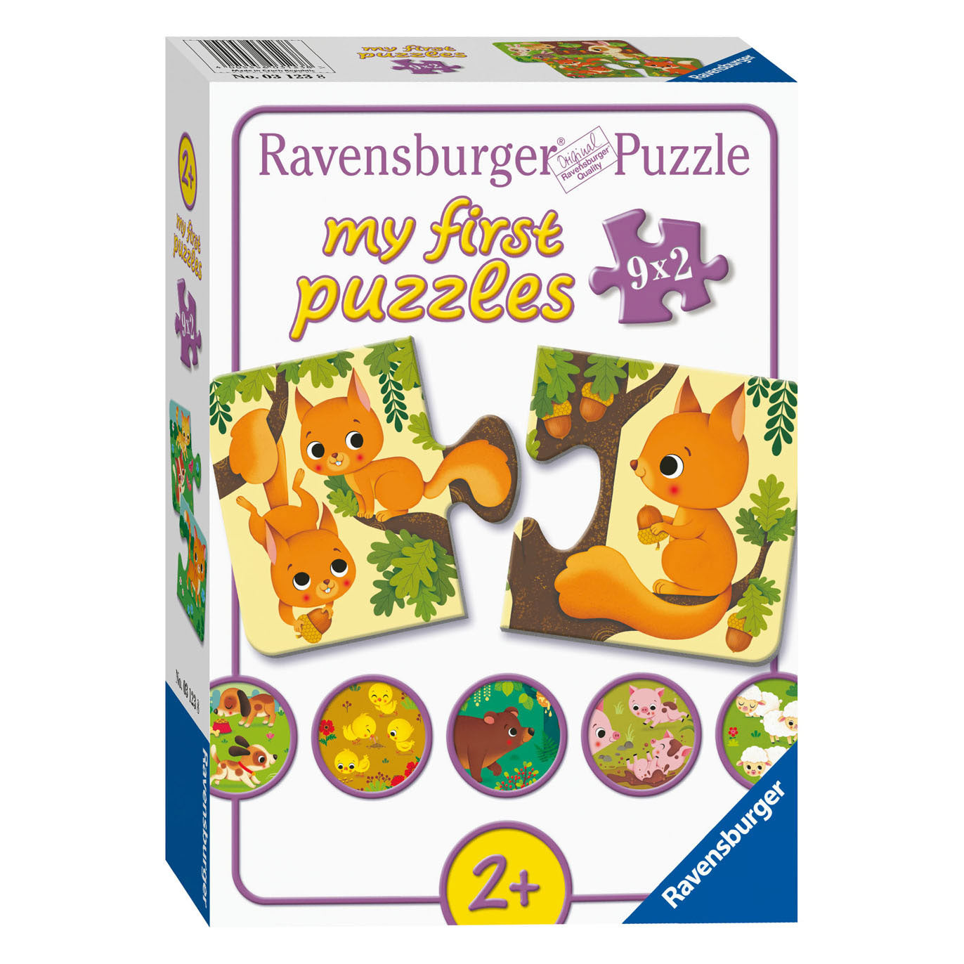 Ravensburger Puzzle „Tiere und ihre Jungen“, 9x2 Teile.
