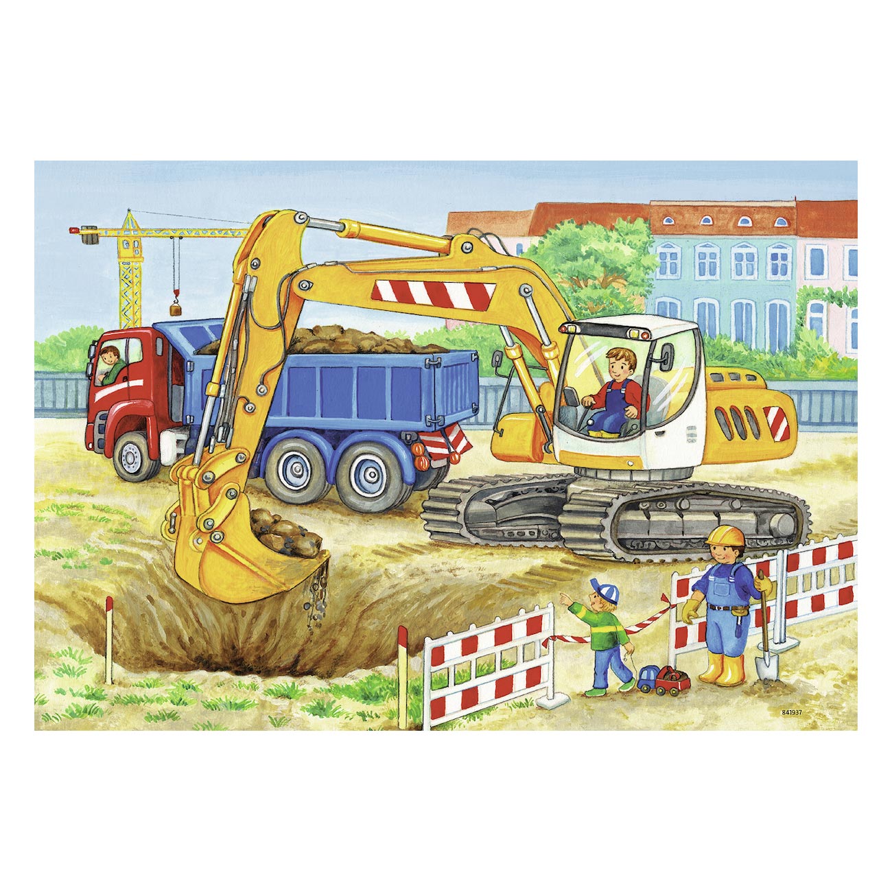 Ravensburger puzzel op de bouwplaats