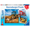Ravensburger Puzzle „Baumaschinen bei der Arbeit“, 3 x 49 Teile.