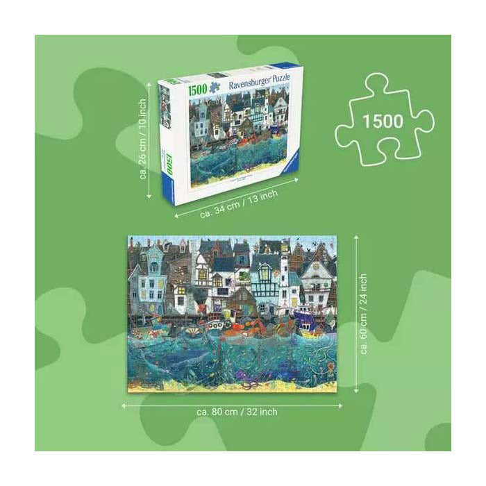 Ravensburger puzzel habour of wonders: a bustling fantasy port - legpuzzel - 1500 stukjes