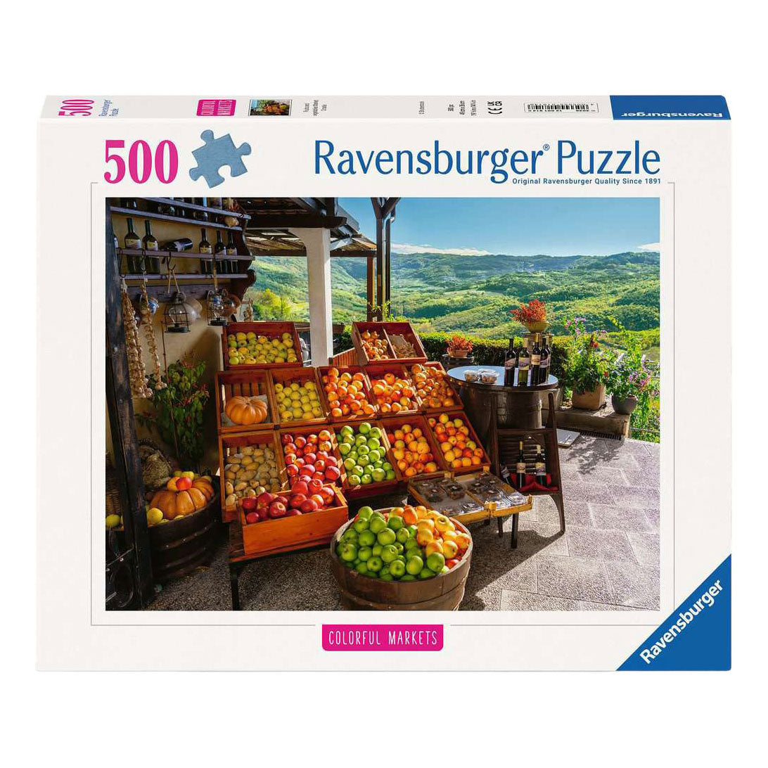 Ravensburger – groente- en fruitmarkt, kroatië – legpuzzel – 500 stukjes