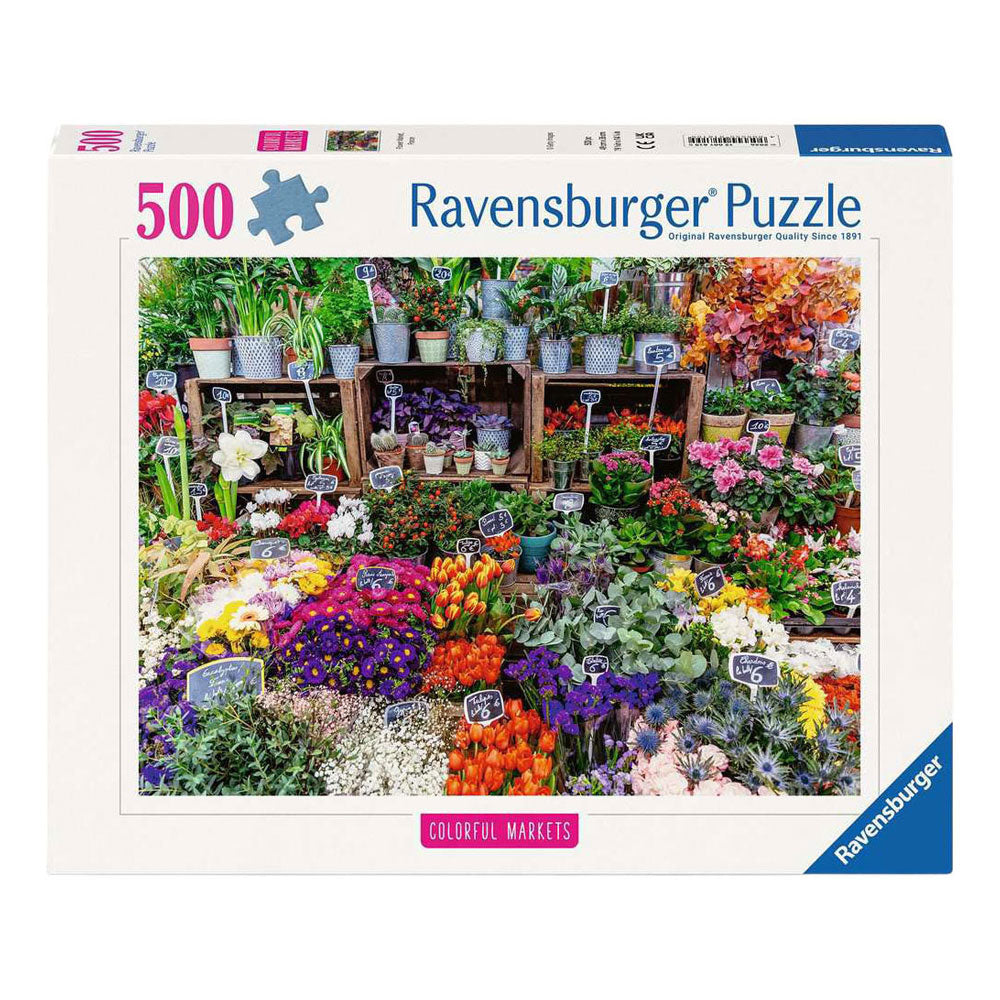 Ravensburger – bloemenmarkt, frankrijk – legpuzzel – 500 stukjes