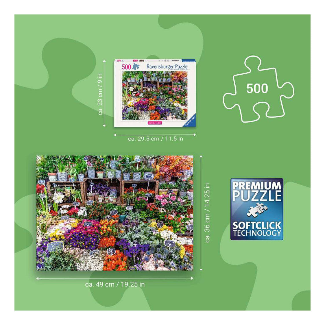 Ravensburger legpuzzel flower market, france - 500st.