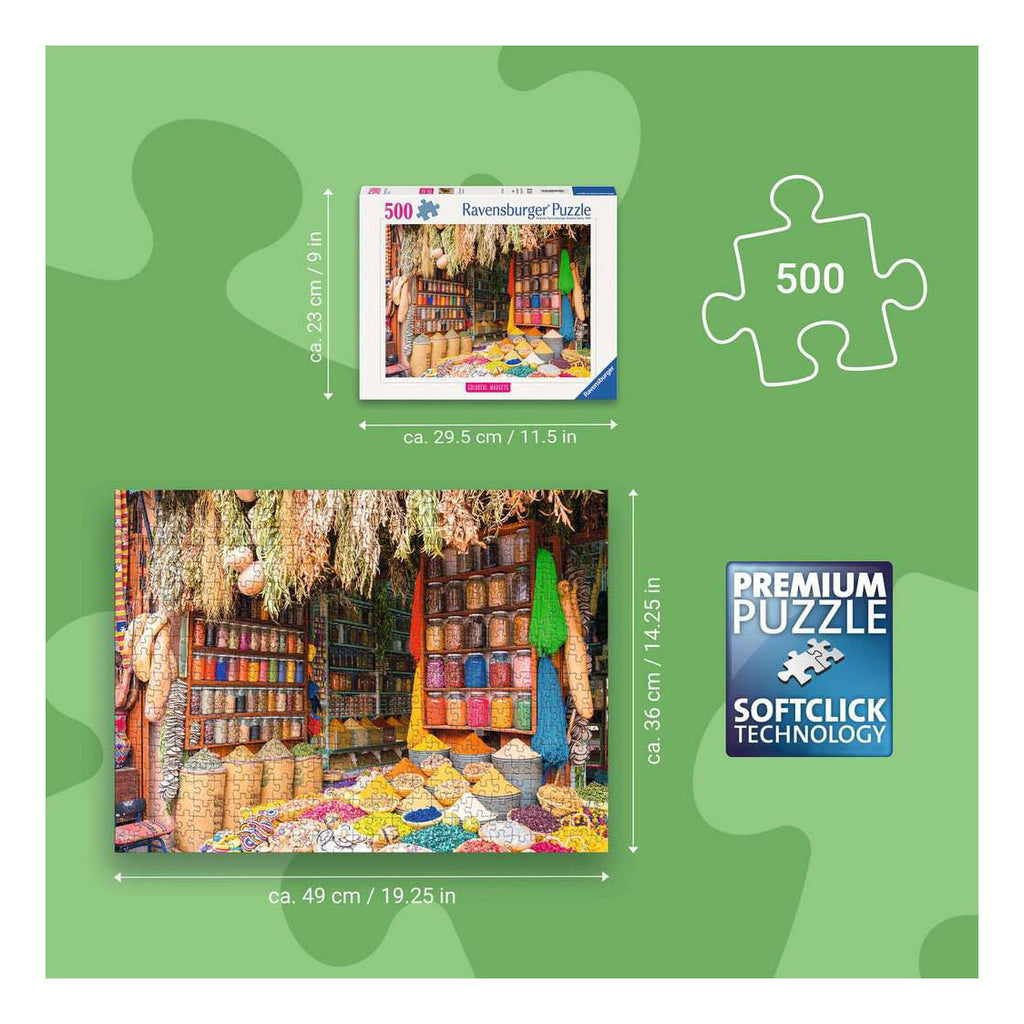 Ravensburger – kleurrijke specerijen, marokko – legpuzzel – 500 stukjes