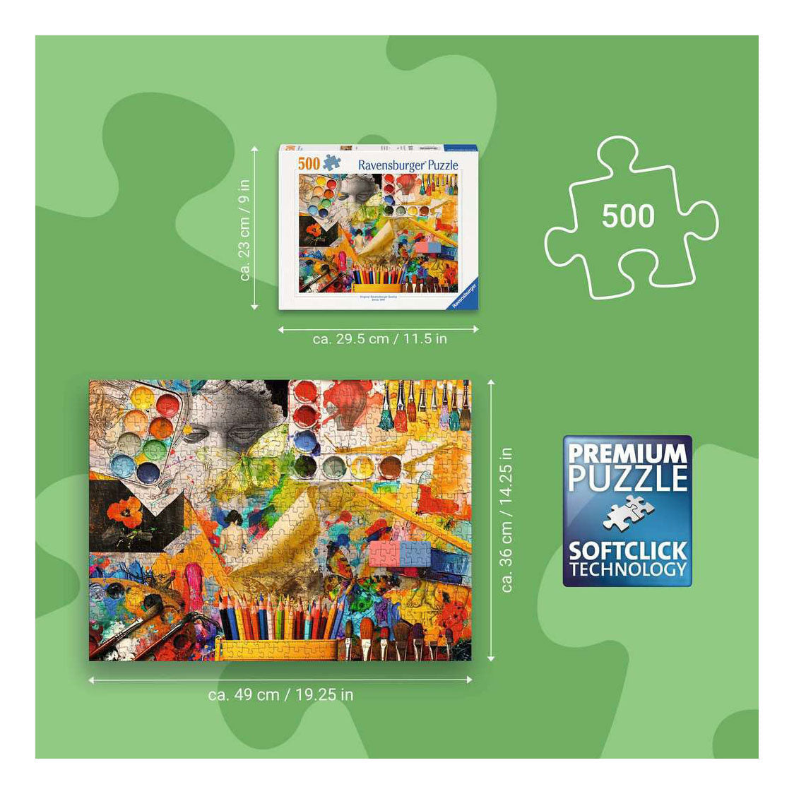 Ravensburger – atelierkunst – legpuzzel – 500 stukjes