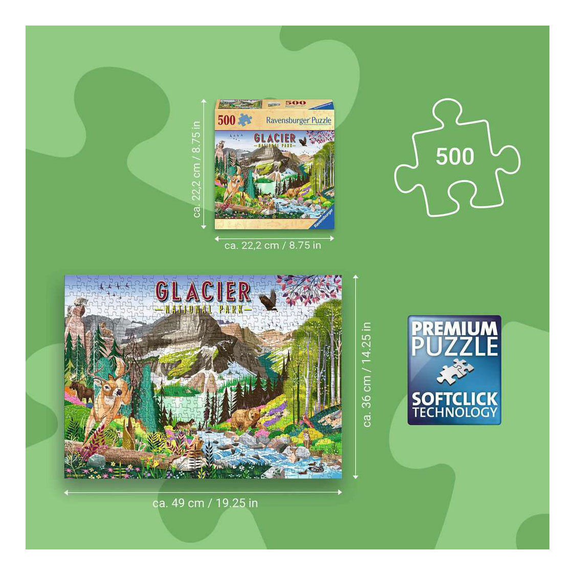 Ravensburger – glacier national park – legpuzzel – 500 stukjes