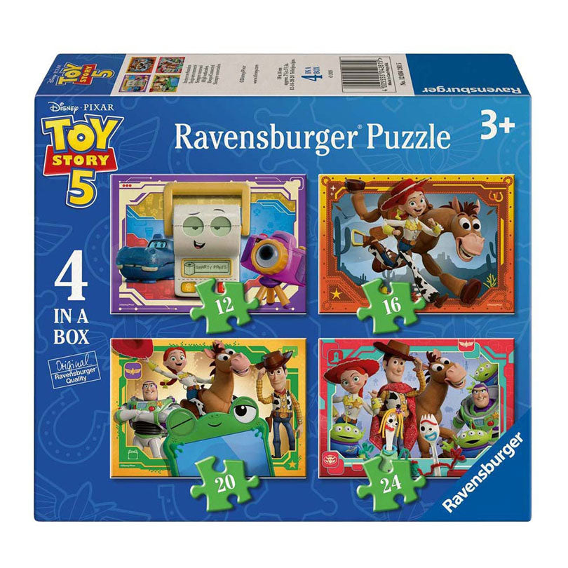 Ravensburger – toy story 5 – kinderpuzzel – 4 in 1 box (12 16 20 24 stukjes)