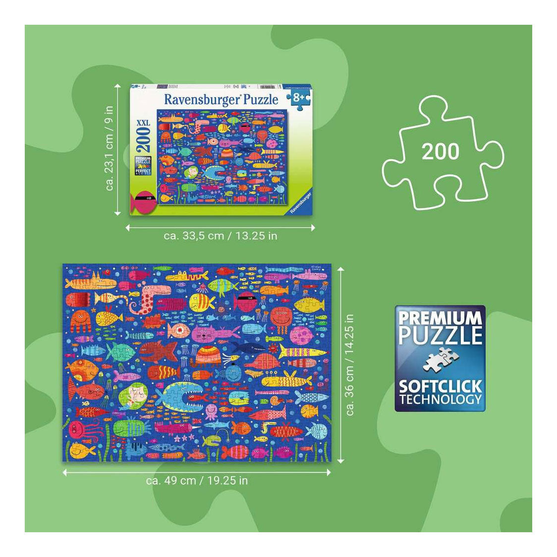 Ravensburger – funny fish friends – kinderpuzzel – 100 xxl stukjes