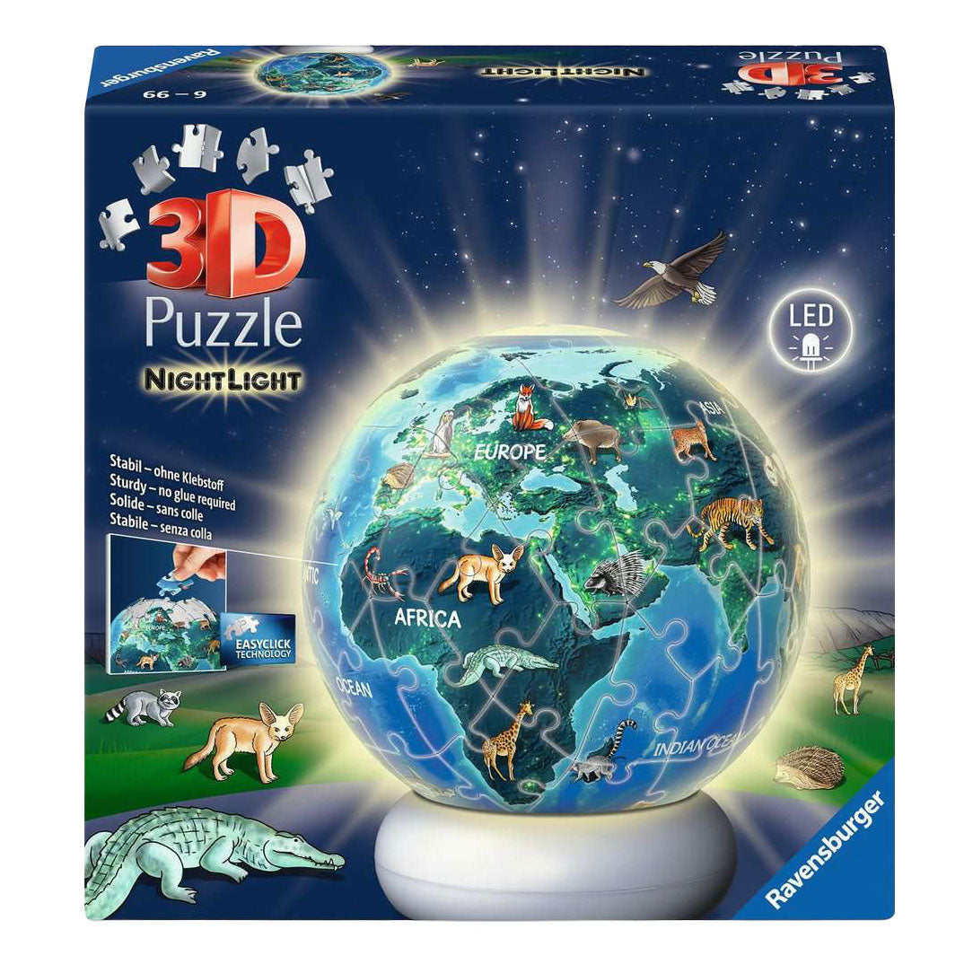 Ravensburger 3d puzzel nachtlamp de aarde bij nacht - 72st.