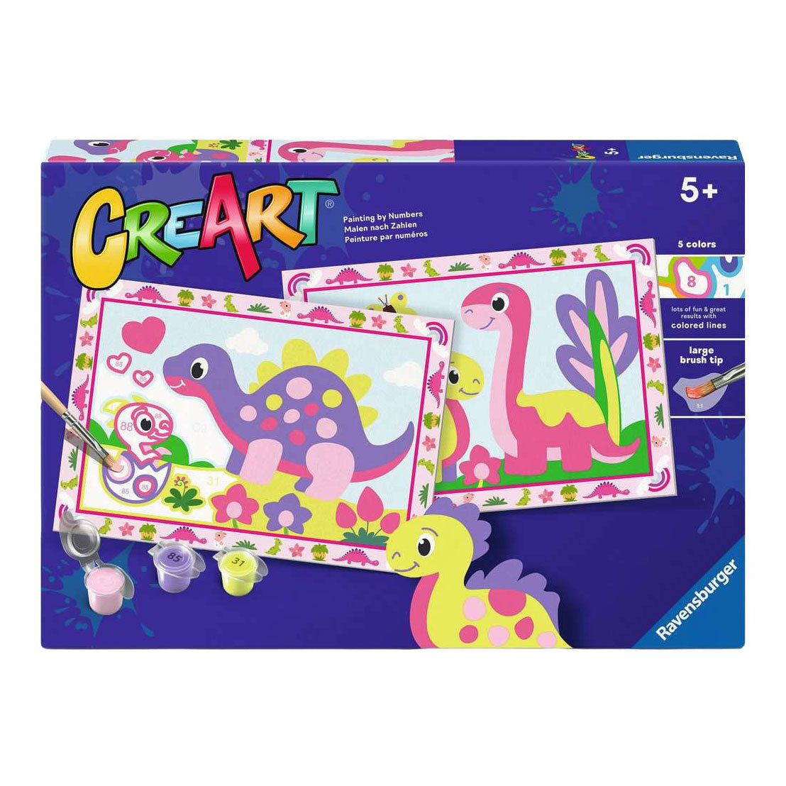 Ravensburger – creart: kleurrijke dino's – schilderen op nummer
