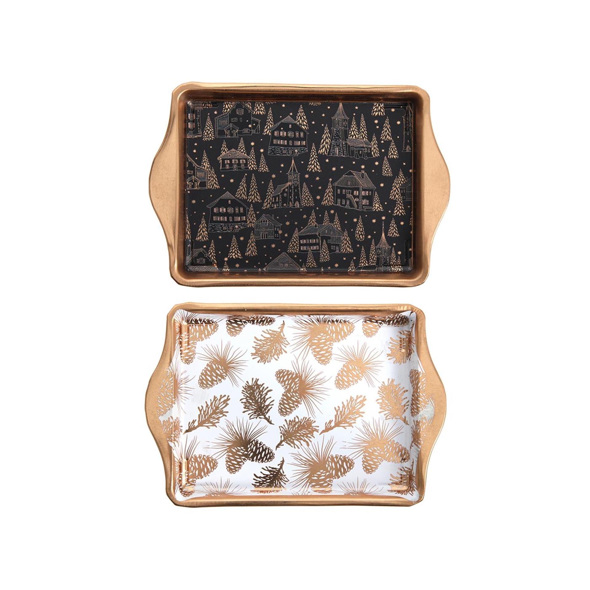 Svenska living koffie tray kerstafbeelding 21x14x2cm