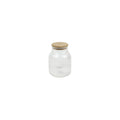Voorraadpot lines glas bamboe h16cm