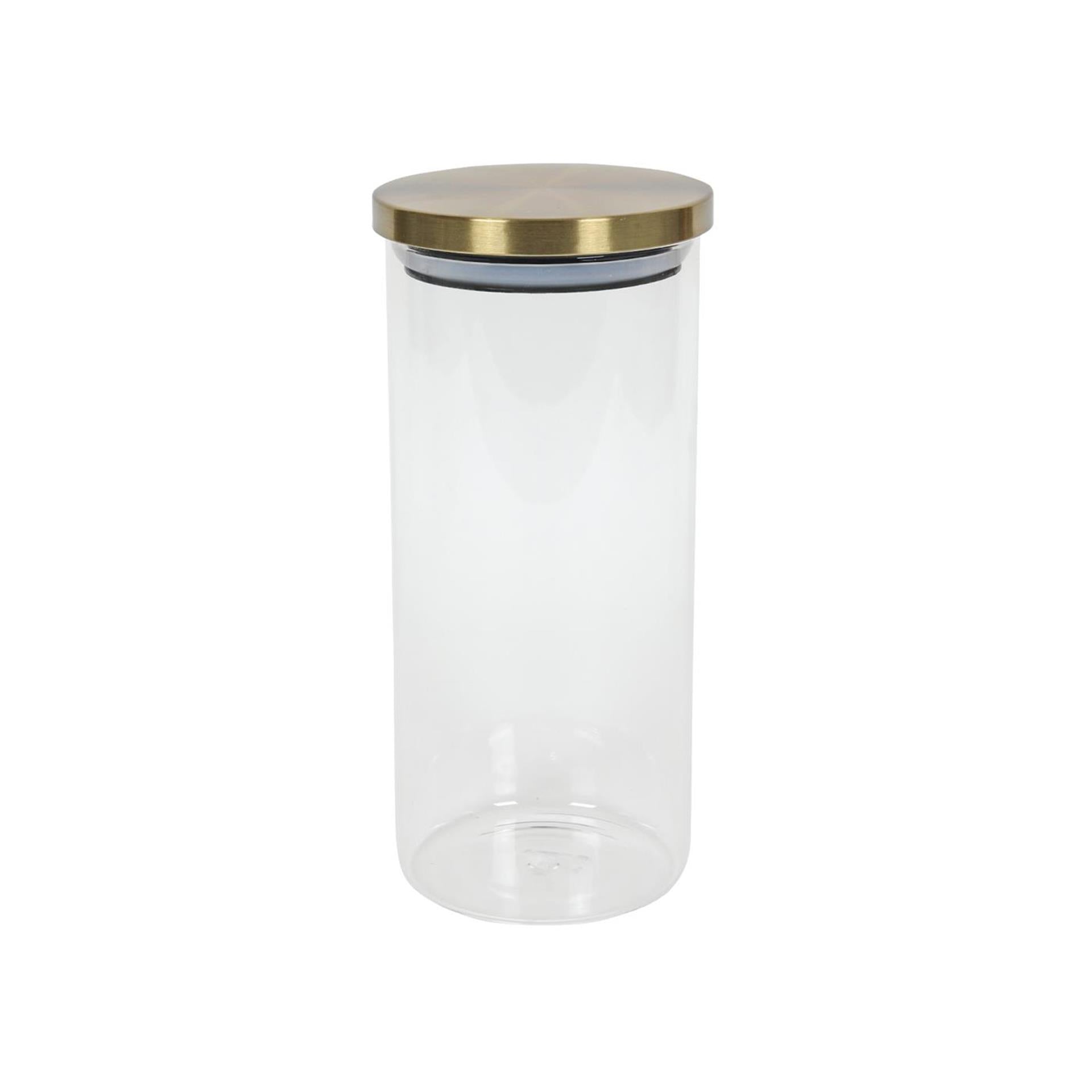 Voorraadpot glas met gouden deksel ø9,5x22cm 1200ml