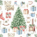 Servetten, kerstboom met cadeaus, afm 33x33 cm, 20 stuk 1 doos