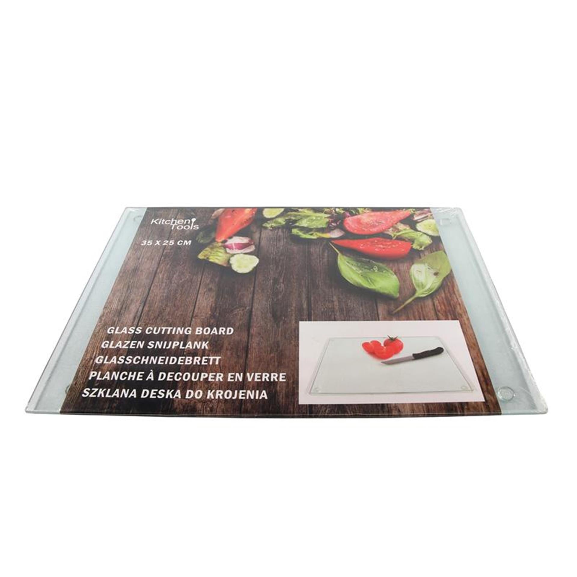 Kitchen tools snijplank glas 25x35cm