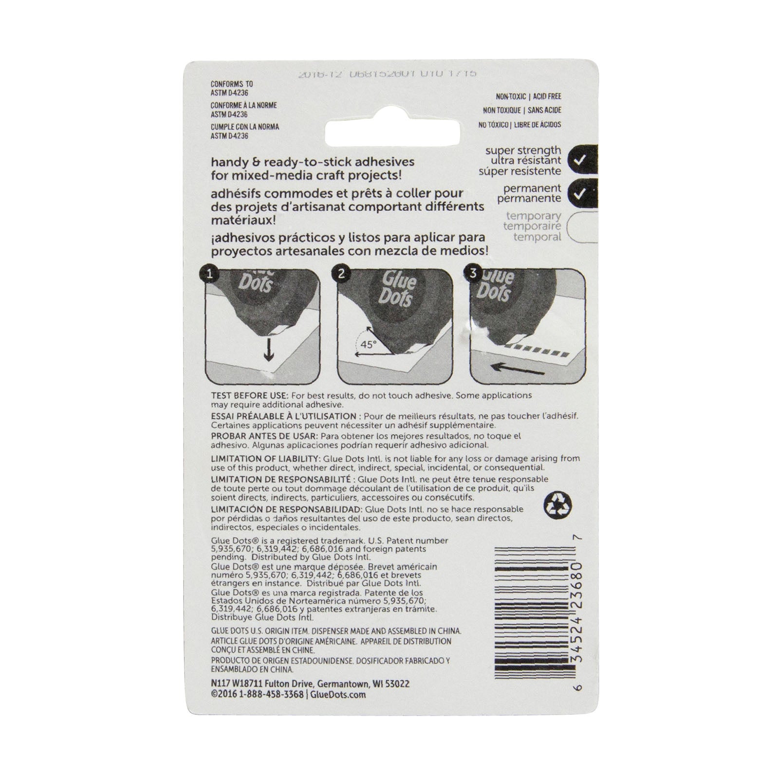 Glue dots • permanent glue squares dot n go 5mm