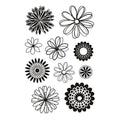 Creativ company silicone stempels bloemen, 1 vel