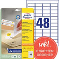 Etiketten avery l4736rev-25 45,7x21,2mm herkleefbaar