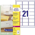 Adresetiketten avery zweckform l7560 63,5x38,1mm transparant