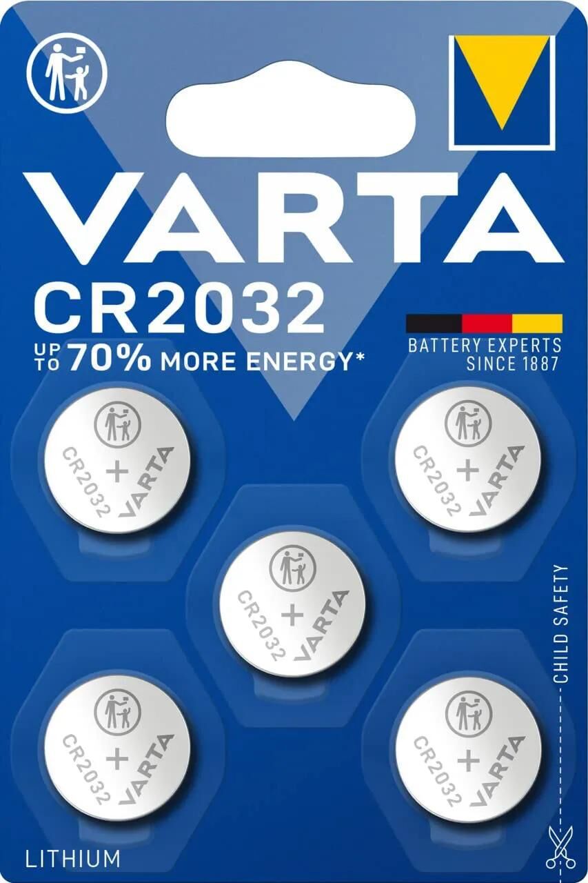 Varta accu coin cell cr2032 lithium 3v 5 blister