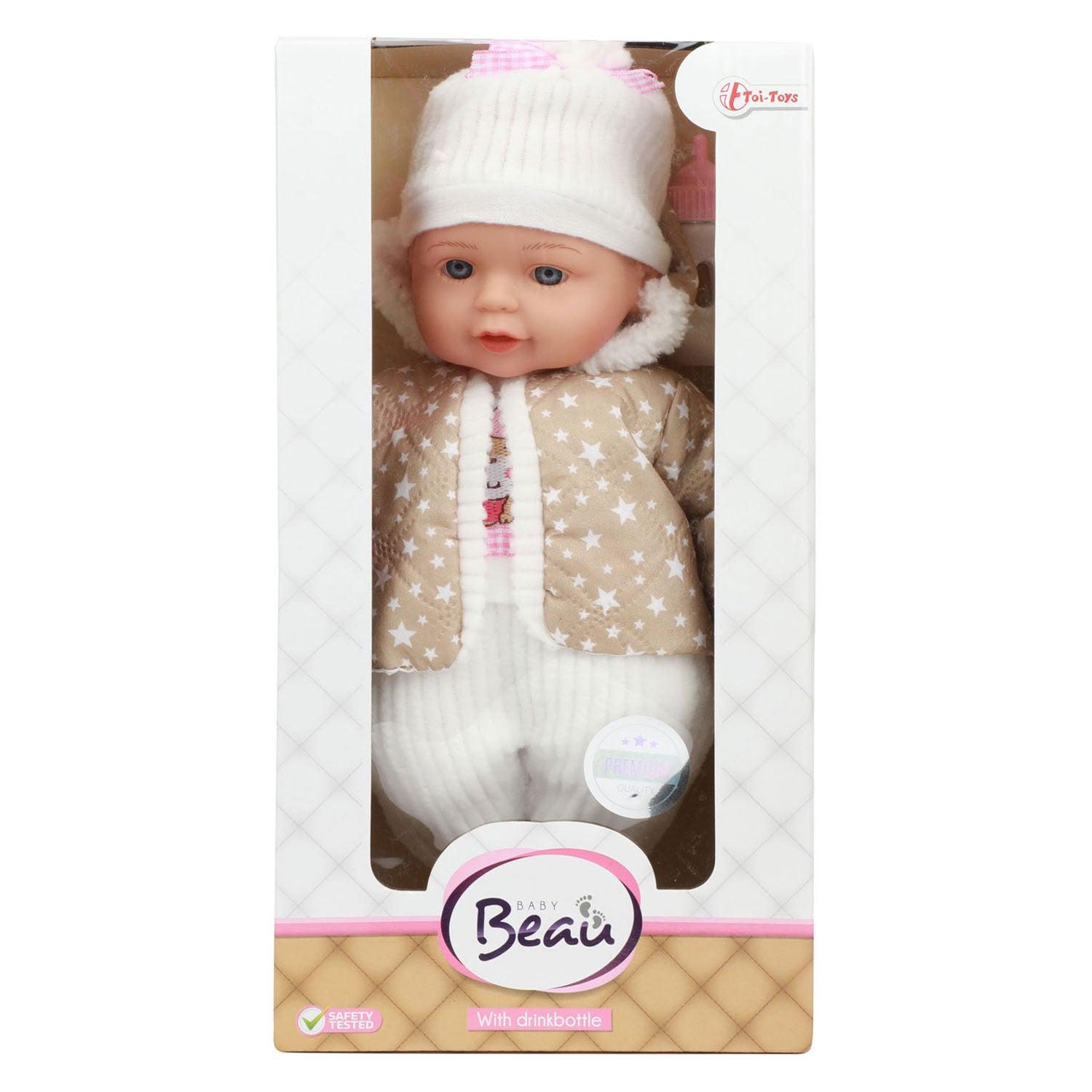 Toi-Toys Hübsche Babypuppe mit Winterkleidung und Flasche