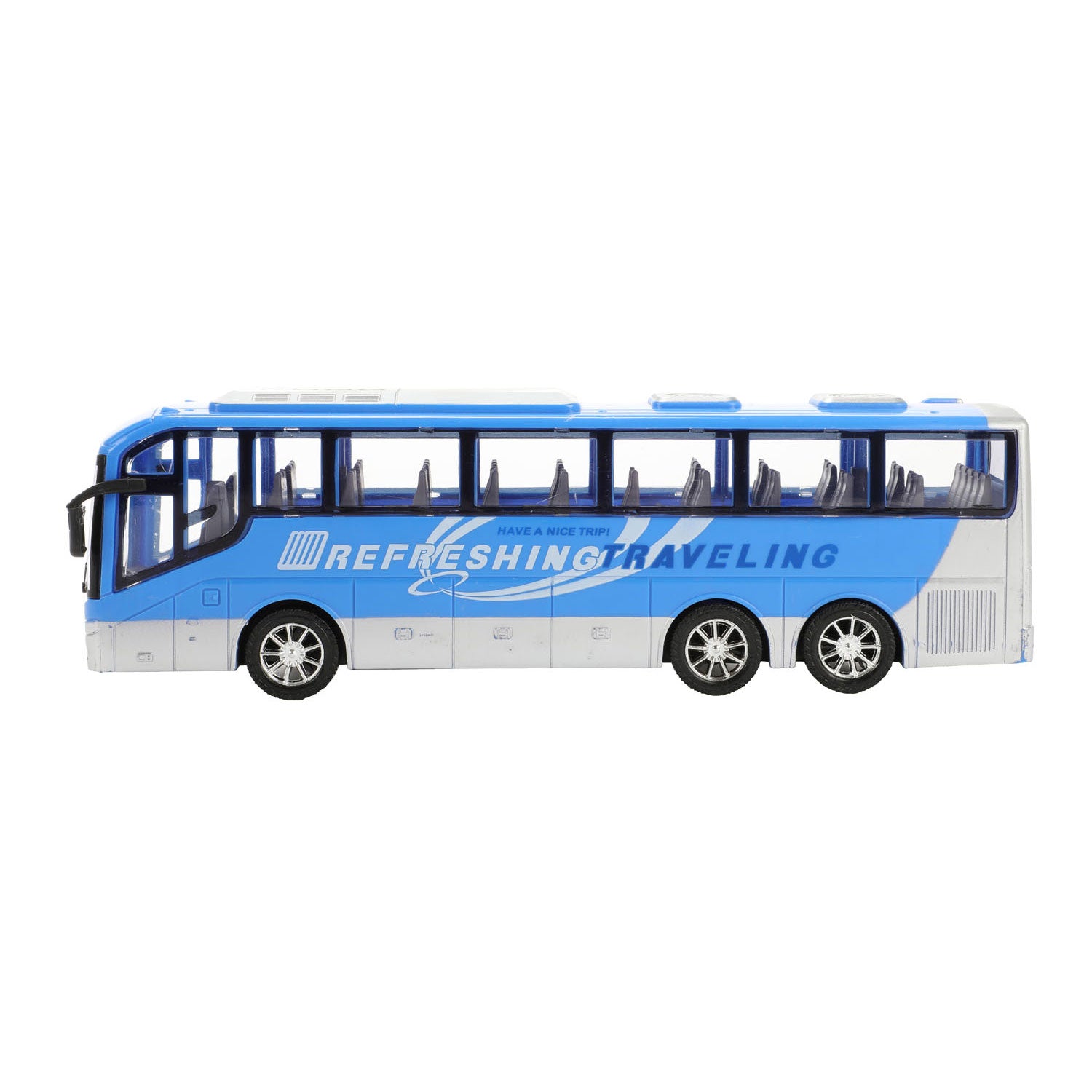 Toi-Toys Autos, LKW, Reisebus, blau, Reibungsantrieb, 32 cm