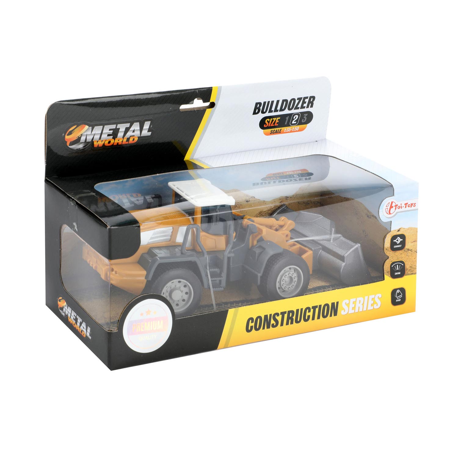 Toi-toys metal bouwvoertuig wiellader 1:55