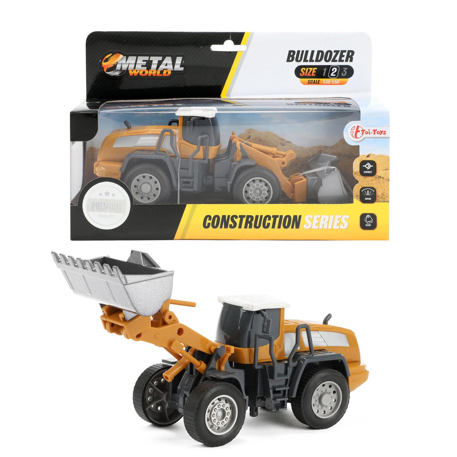 Toi-toys metal bouwvoertuig wiellader 1:55