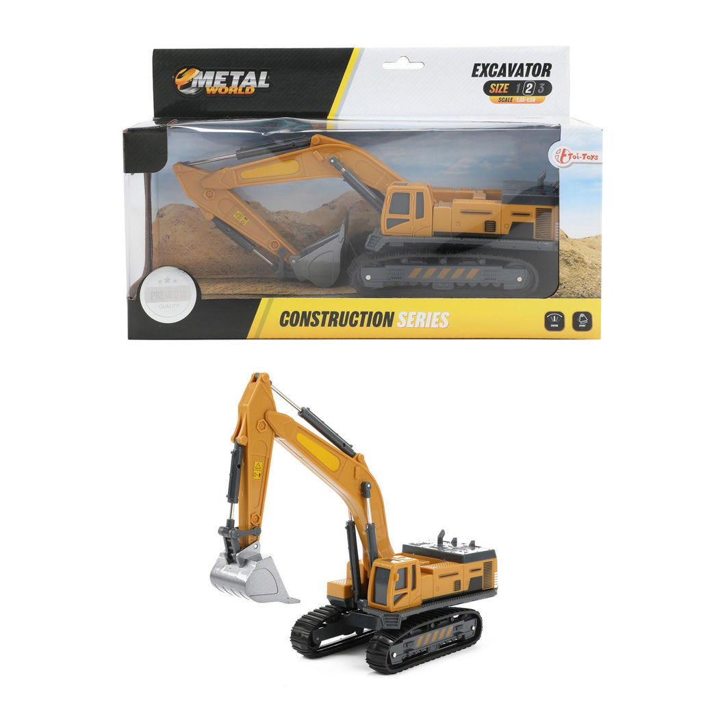 Toi-toys graafmachine metal junior 1:55 staal geel zwart