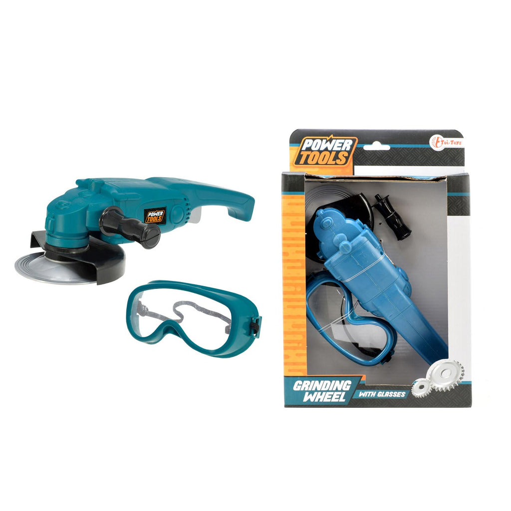 Winkelschleifer von Power Tools mit Schutzbrille