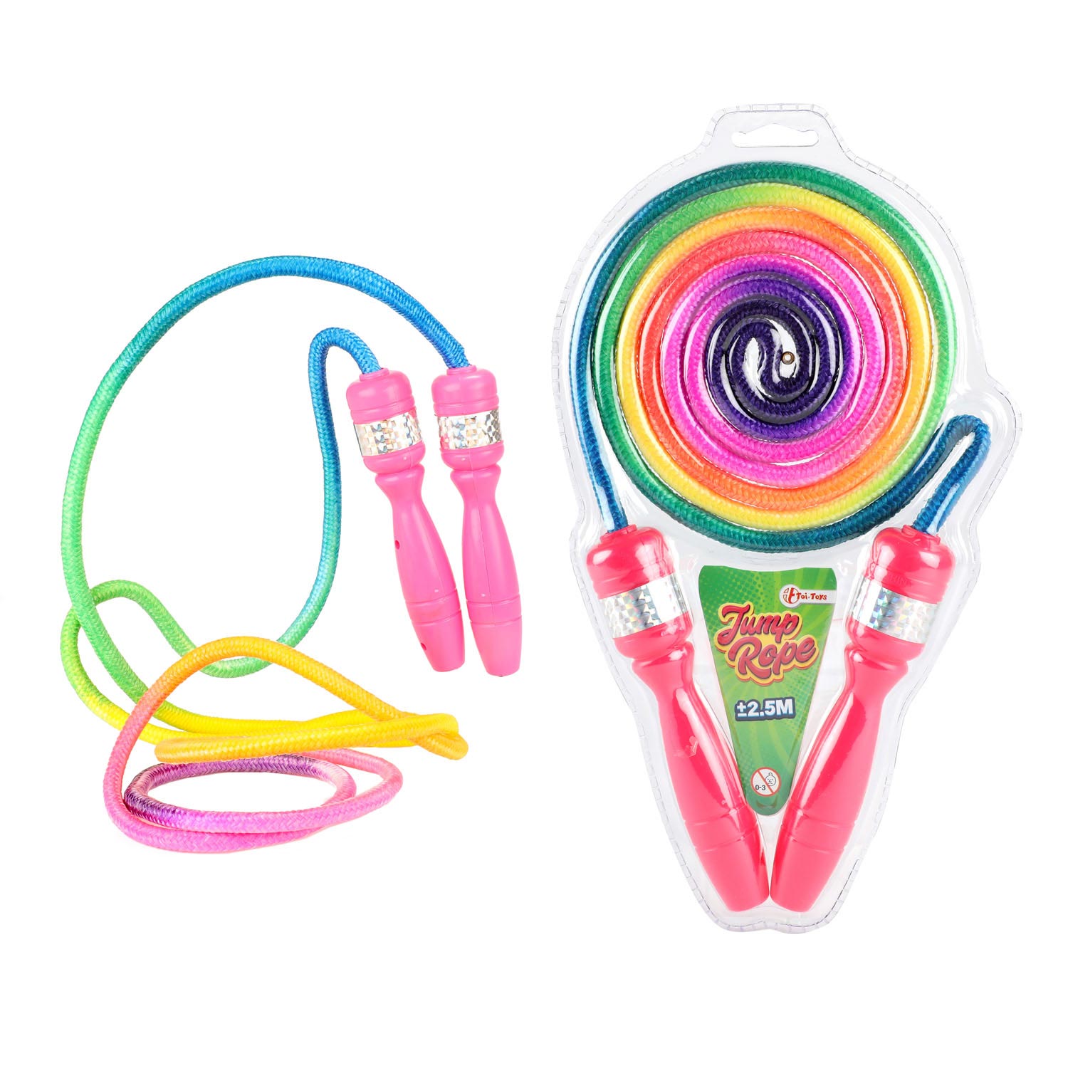 Toi-toys springtouw met regenboogkleuren