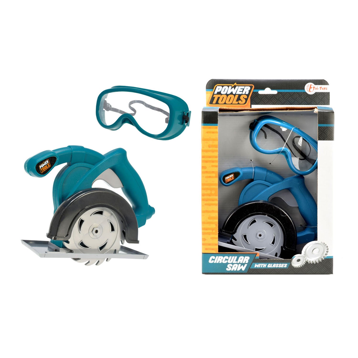 Jonotoys Elektrowerkzeuge Kreissäge mit Schutzbrille