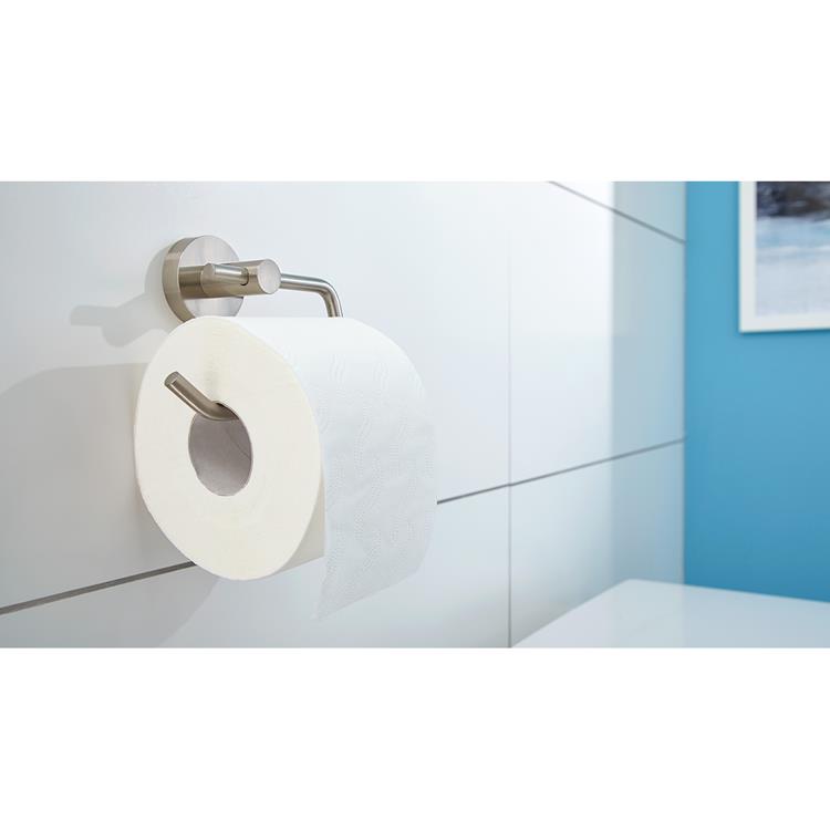 Tesa toiletrolhouder moon roestvrijstalen look zelfklevend zonder boren – 53x140x99mm