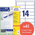 Merkloos sans marque universele etiketten avery zweckform 3678 97x37mm