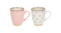 Koffiemok hartjes roze wit 220ml 2 assortie