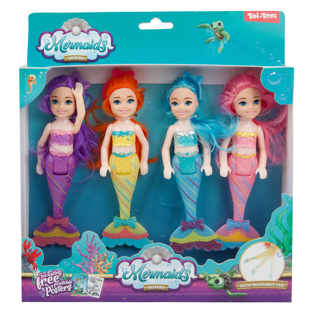 Toi-Toys Meerjungfrauen-Puppen, Schwestern, 4 Stück.