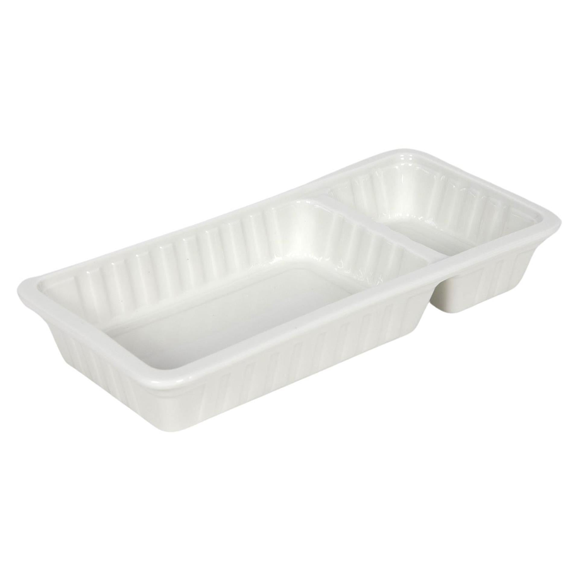 Frietbakje 20x9,5x3,2cm wit porselein