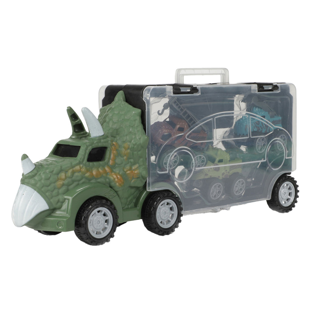 World of dinosaurs dinotruck met 3 pull-back auto's