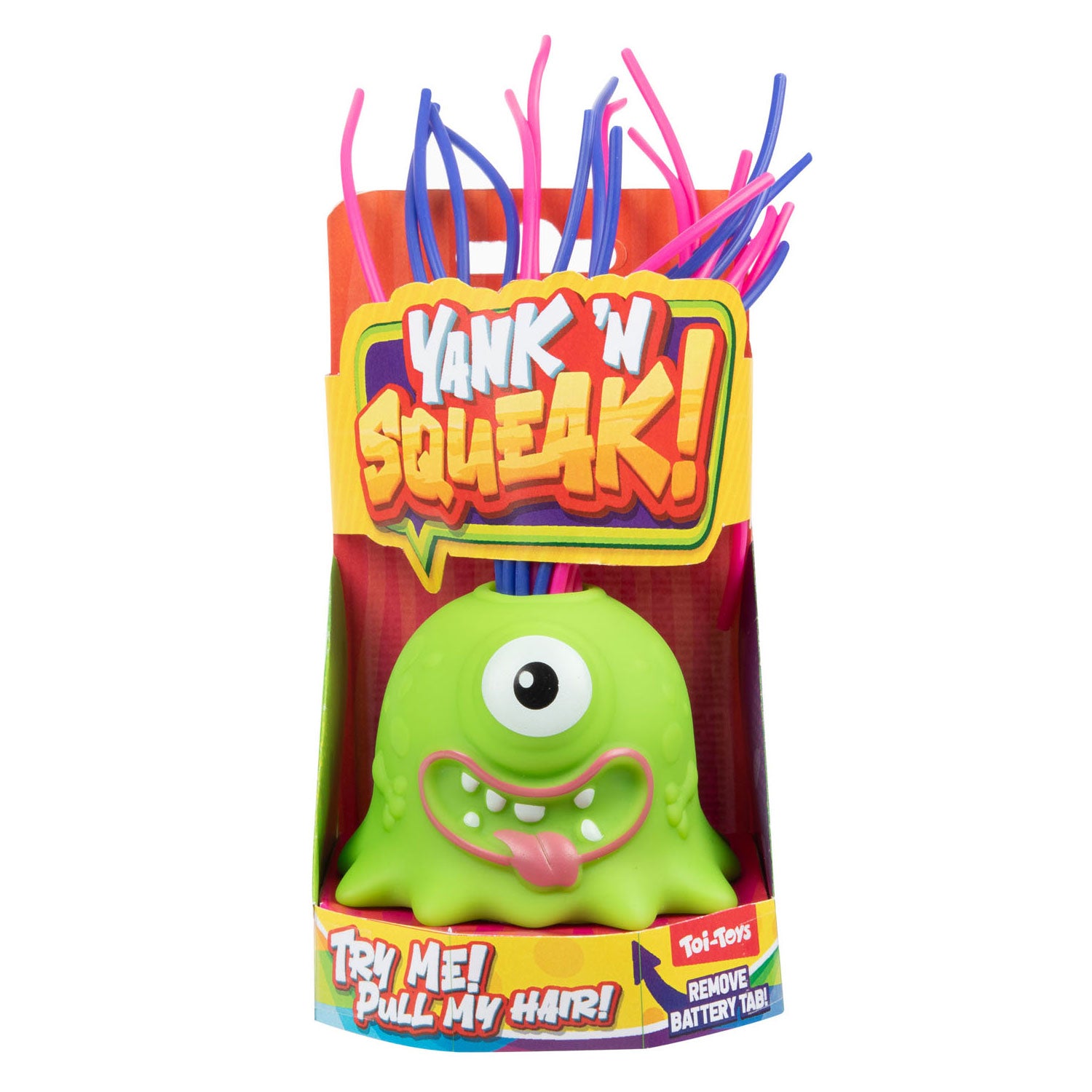 Toi-Toys Lustiges Monster mit zupfbaren Haaren und Soundeffekten