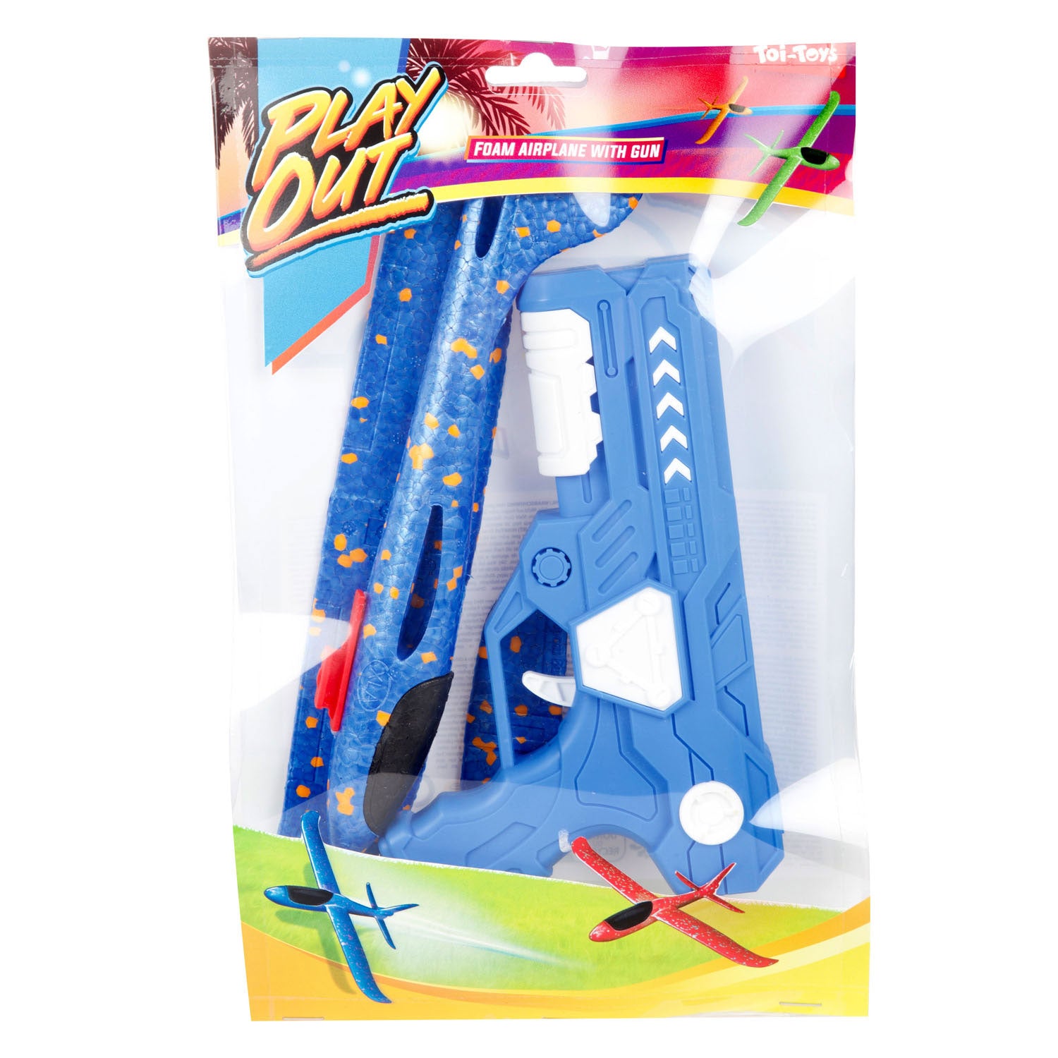 Toi-Toys Air Schaumstoffflugzeug mit Startpistole, 24 cm