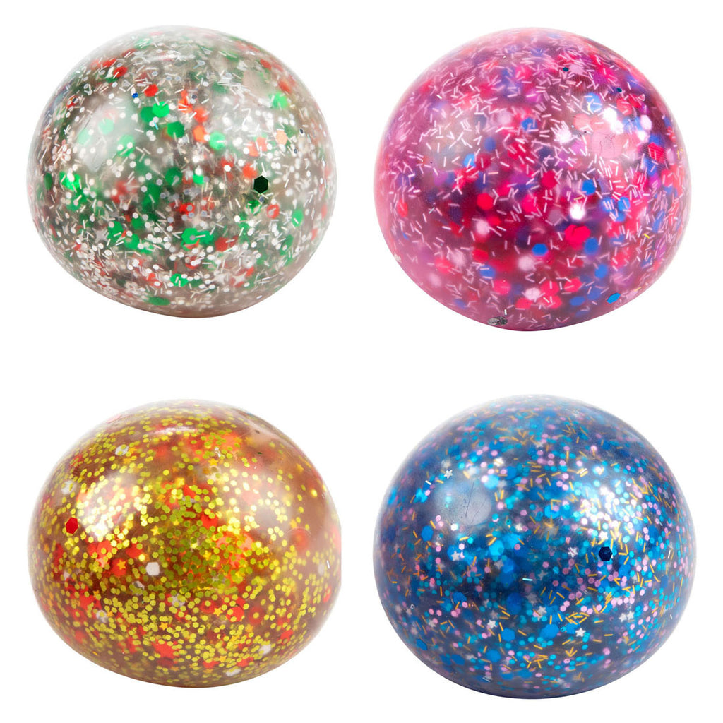 Toi-Toys Quietschball „Nachtspaß“ gefüllt mit Glitzergel, 6 cm