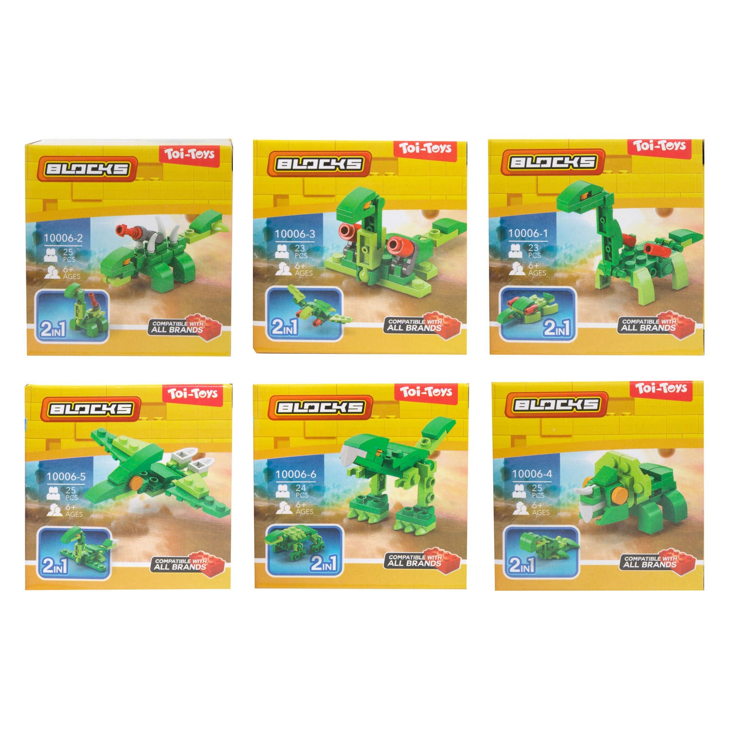Toi-toys toi toys blocks bouwstenen dino of robot