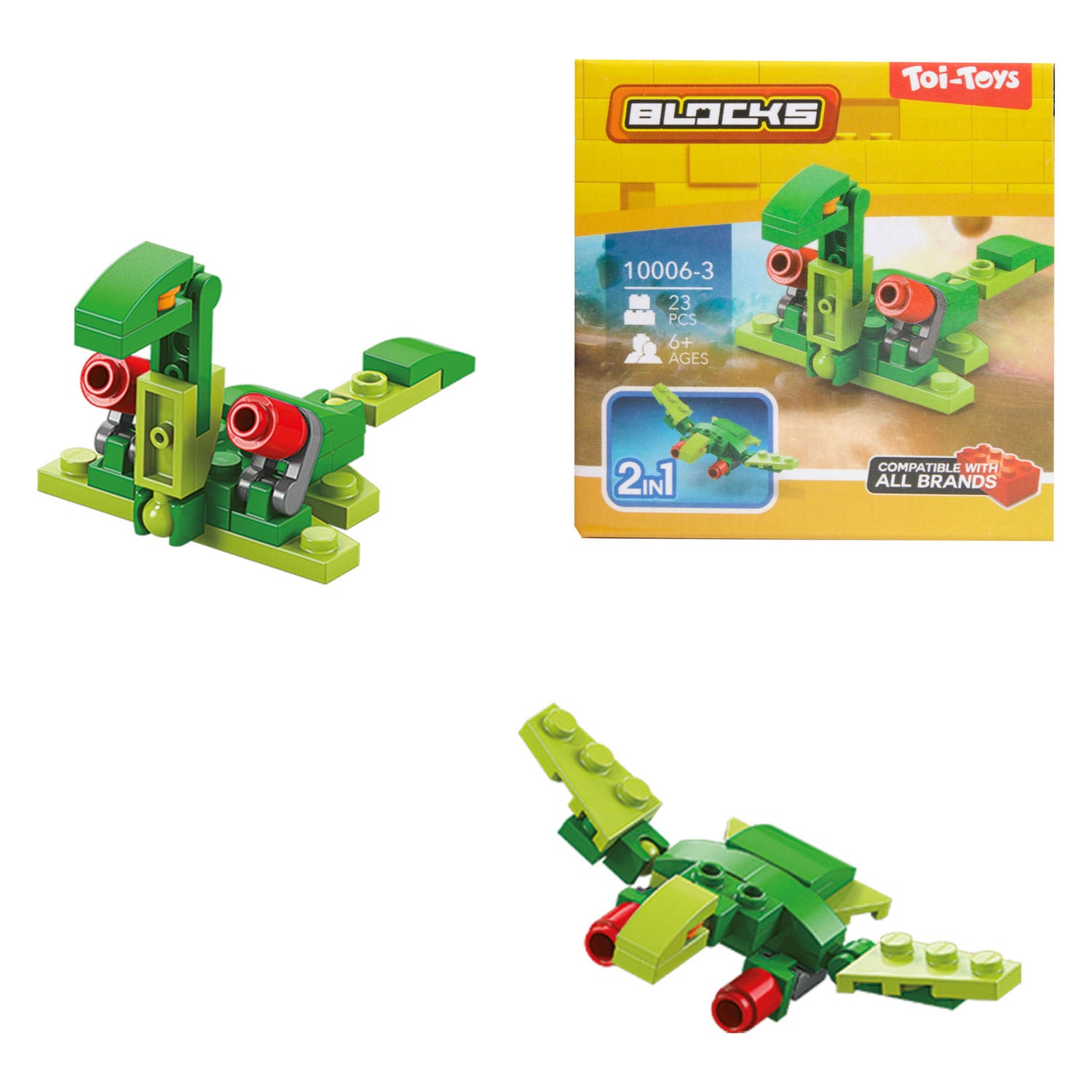 Toi-toys toi toys blocks bouwstenen dino of robot