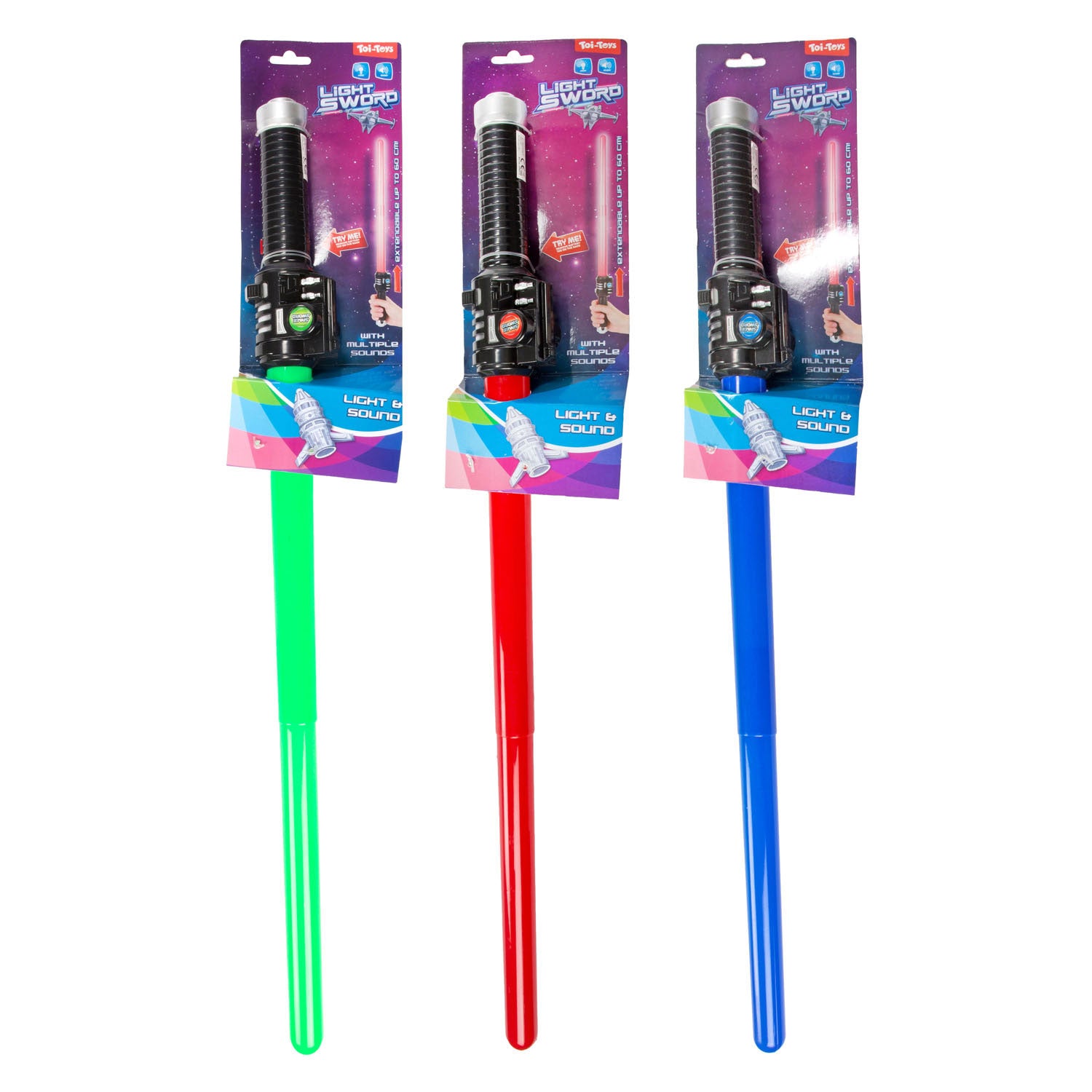 Toi-Toys Fun ausziehbares Lichtschwert mit Sound,