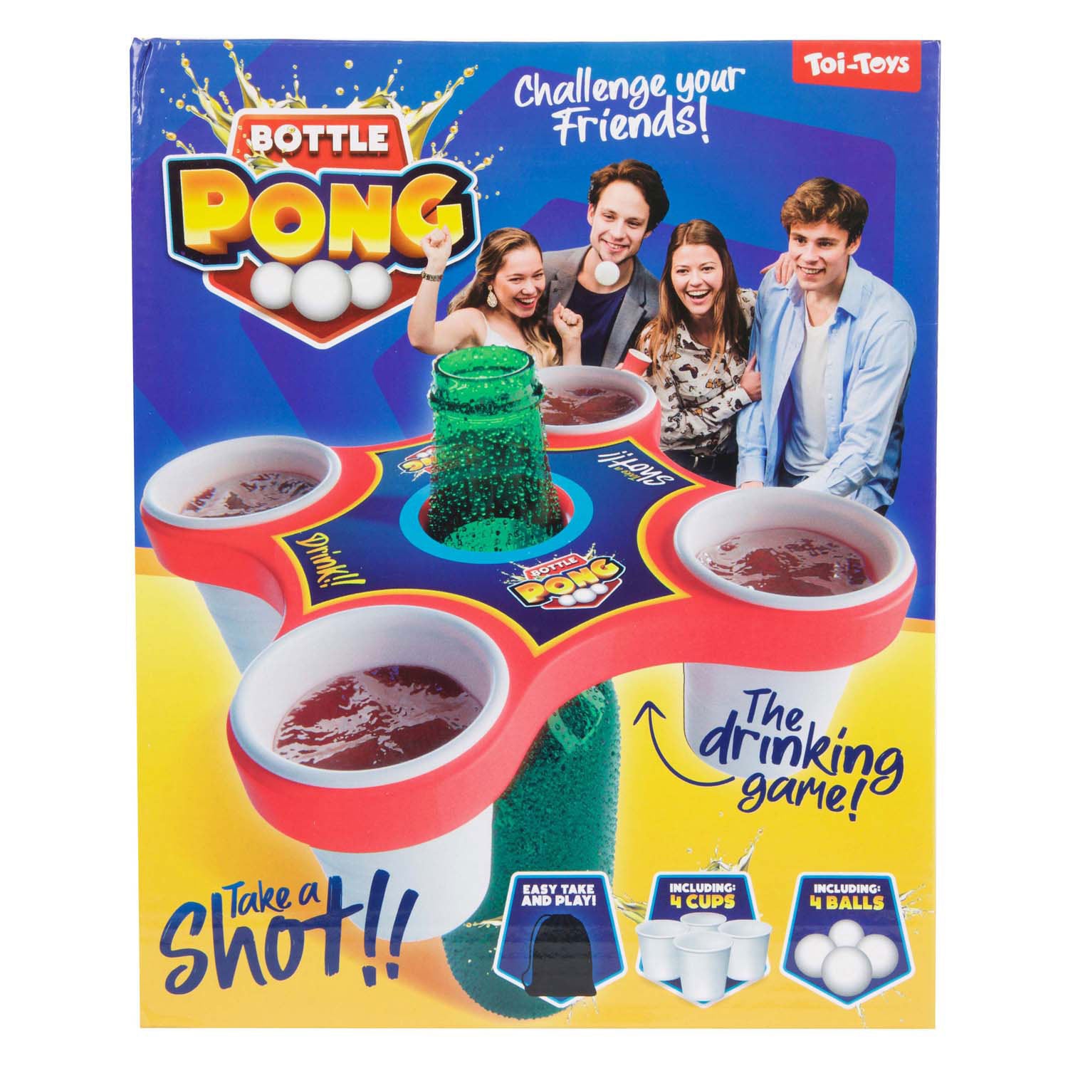 Toi-toys pong hero spel met 4 ballen en 4 bekers