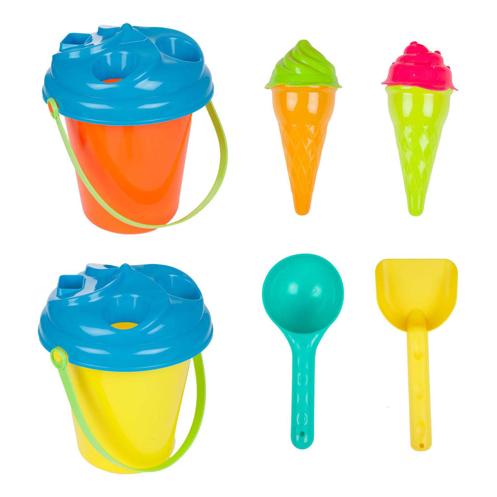 Toi-Toys Strandspielset mit Eimer und Eisformen, 8-teilig.