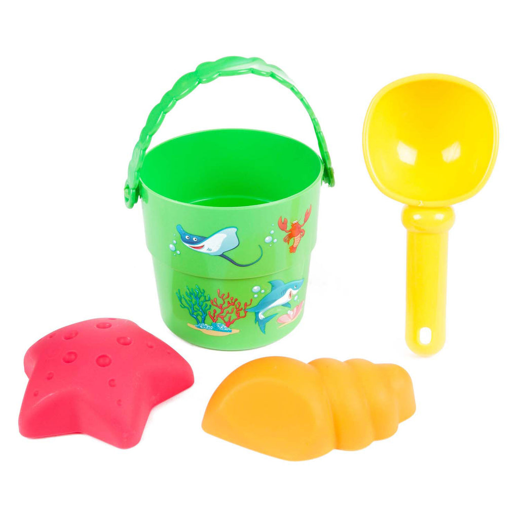Toi-toys play out mini strandset emmer schepje en vormen, 4dlg.