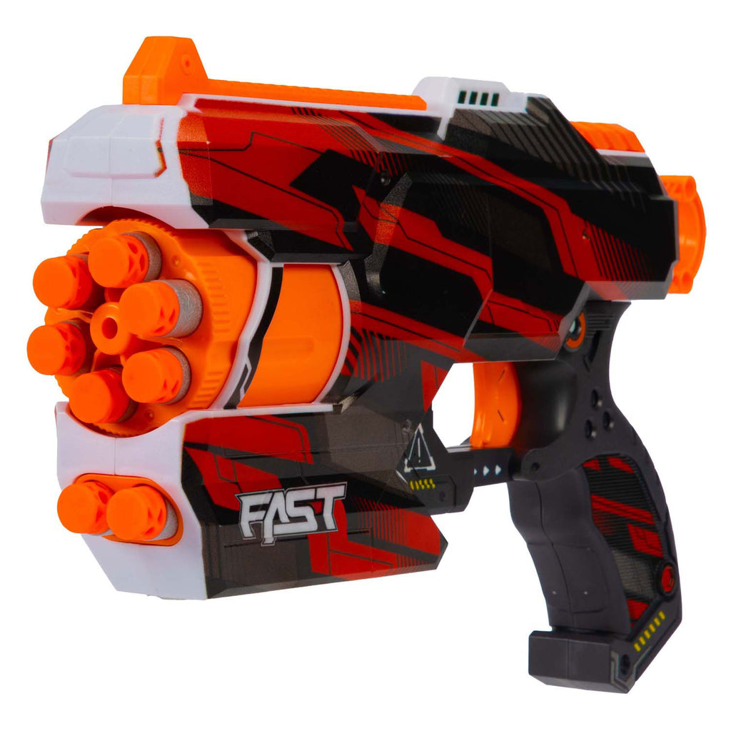 Toi-Toys Schaumstoff-Schlagpistole Strikex, Sechsschuss-Zyklon mit 12 Schaumstoffpfeilen