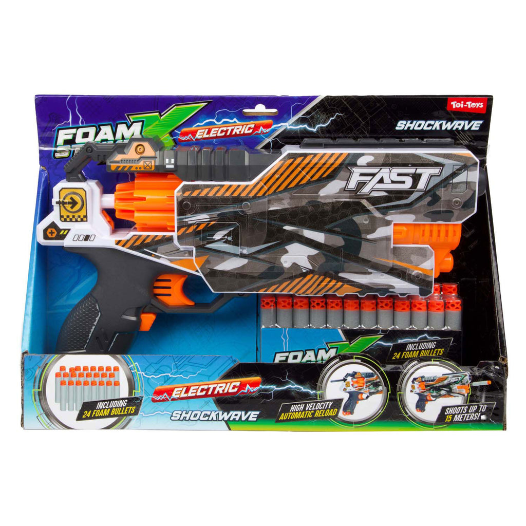 Toi-Toys Schaumstoff-Schießpistole Strikex Shockwave mit 24 Schaumstoffpfeilen