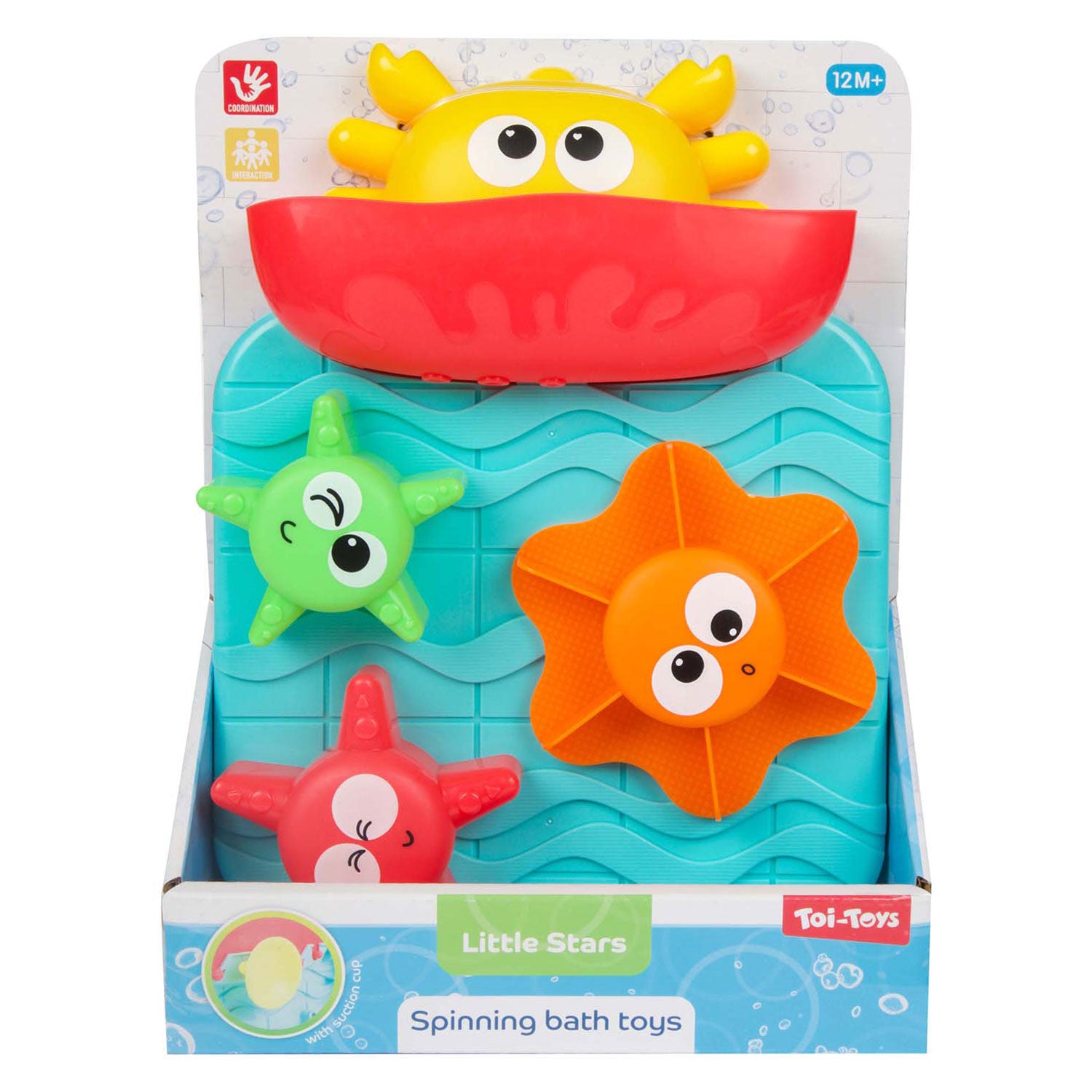 Toi-Toys Kleine Sterne Badespielzeug Wassermühle Krabbe